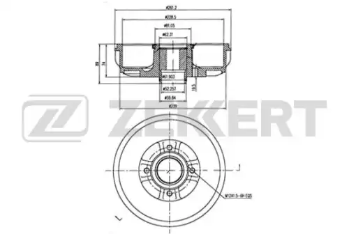 Тормозной барабан ZEKKERT BS-6265