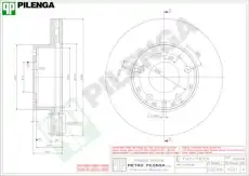 Тормозной диск PILENGA V021 вентилируемый передняя ось