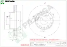 Тормозной диск PILENGA V021 вентилируемый передняя ось