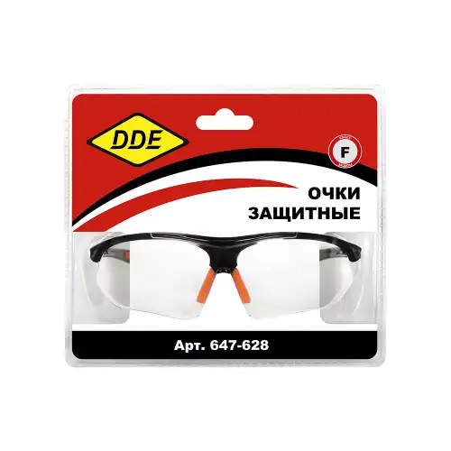  ОЧКИ ЗАЩИТНЫЕ DDE ПРОЗРАЧНЫЕ 647-628