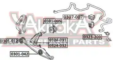 Рычаг подвески ASVA 0324-031 справа