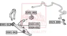Рычаг подвески ASVA 0324-031 справа