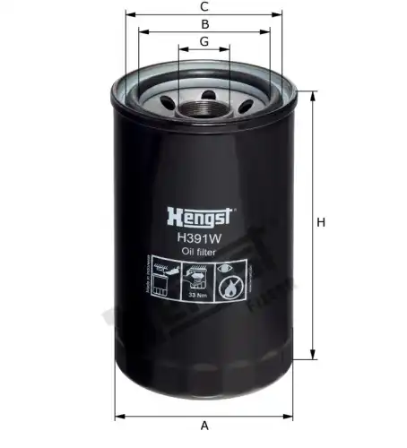 Фильтр масляный HENGST H391W