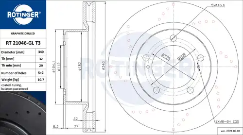 Тормозной диск ROTINGER RT 21046-GL T3