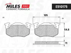 Тормозные колодки дисковые задняя ось MILES E510175