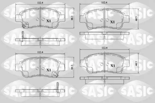 Тормозные колодки дисковые SASIC 6216107