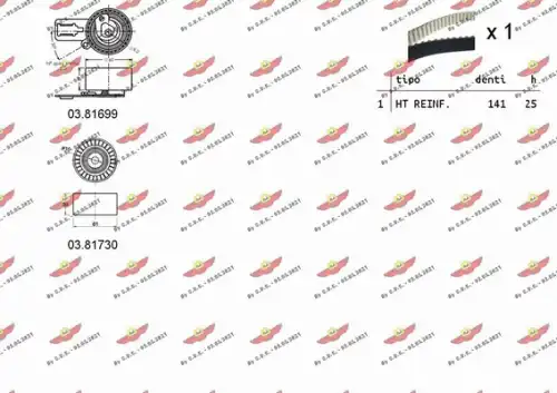Комплект ремня ГРМ 04.5337 AUTOKIT