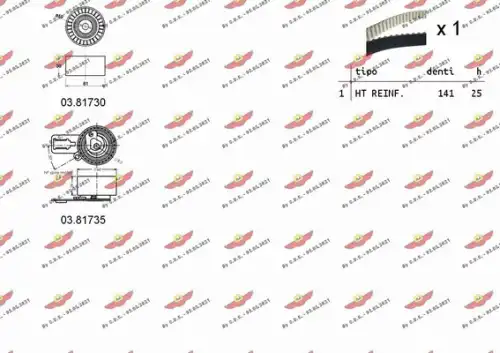 Комплект ремня ГРМ 04.5347 AUTOKIT