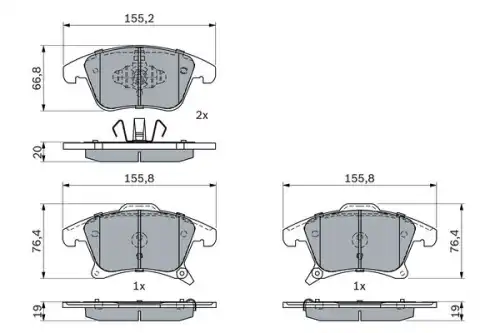 Тормозные колодки дисковые BOSCH 0 986 424 445