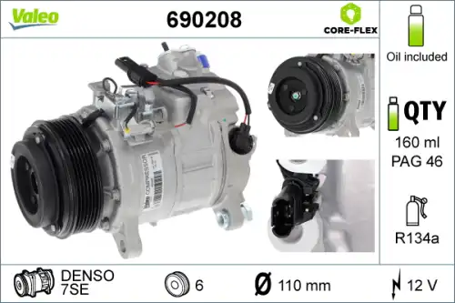 Компрессор, кондиционер 690208 VALEO