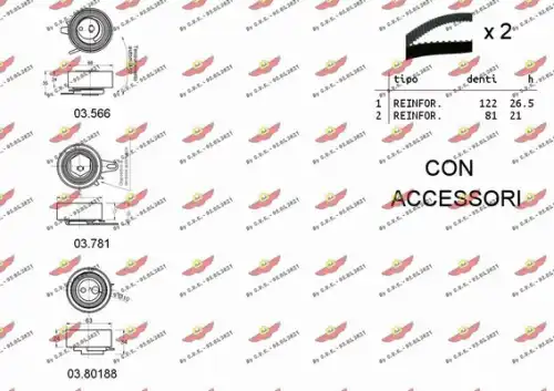 Комплект ремня ГРМ 04.5364 AUTOKIT