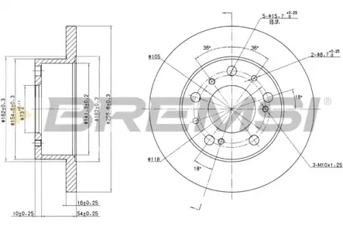 Тормозной диск CD6063S BREMSI