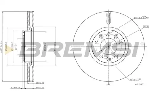 Тормозной диск CD8156V BREMSI