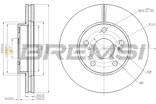 Тормозной диск CD8401V BREMSI