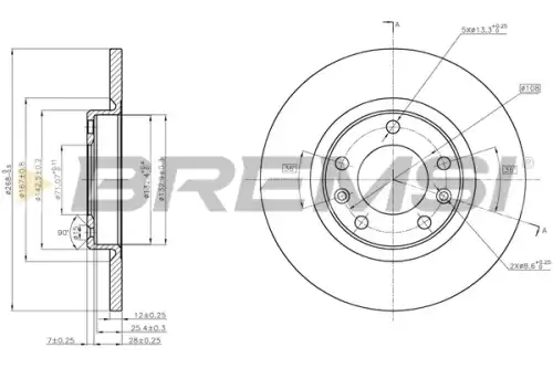Тормозной диск CD8569S BREMSI