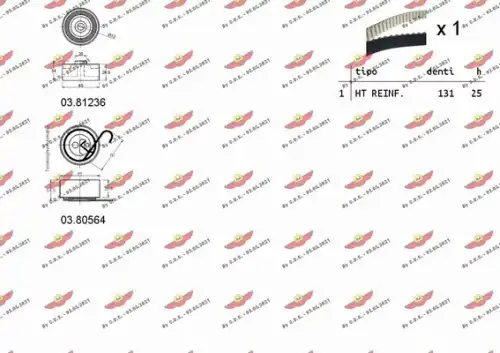 Комплект ремня ГРМ 04.5057 AUTOKIT