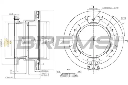 Тормозной диск CD5332V BREMSI
