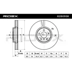 Тормозной диск 82B0958 RIDEX