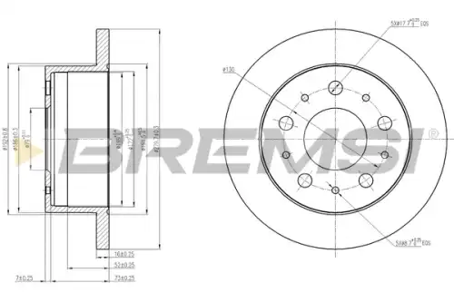 Тормозной диск CD7574S BREMSI