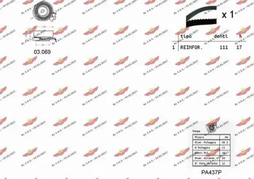 Комплект ремня ГРМ 04.5004PA AUTOKIT