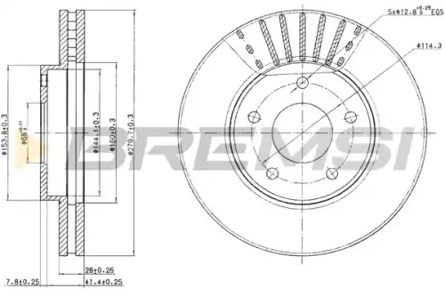Тормозной диск CD7249V BREMSI