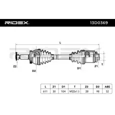 Приводной вал 13D0369 RIDEX