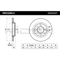 Тормозной диск 82B0657 RIDEX