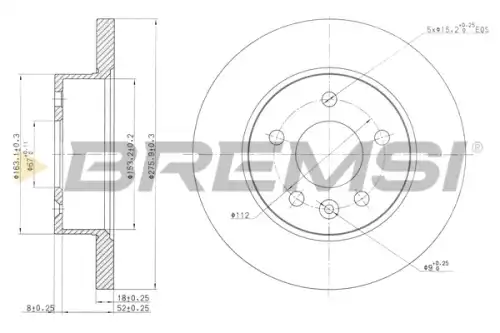 Тормозной диск CD7674S BREMSI