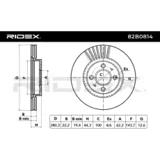 Тормозной диск 82B0814 RIDEX