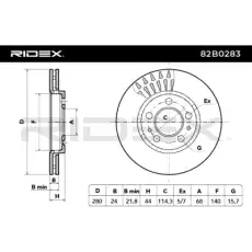 Тормозной диск 82B0283 RIDEX