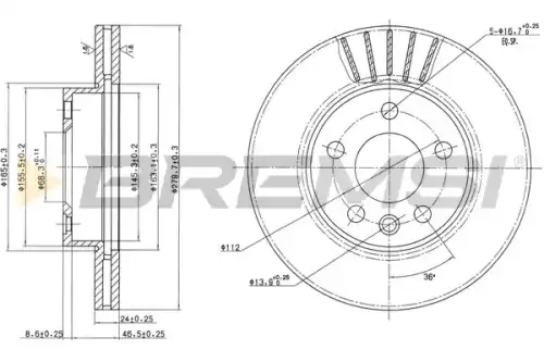 Тормозной диск CD7010V BREMSI