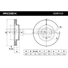Тормозной диск 82B1143 RIDEX