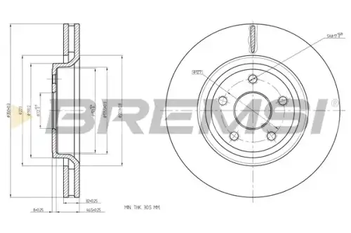 Тормозной диск CD8097V BREMSI