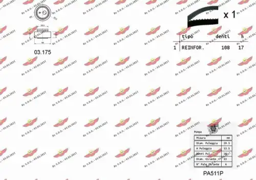 Комплект ремня ГРМ 04.5307PA AUTOKIT