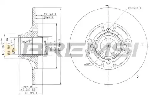 Тормозной диск CD7517S BREMSI