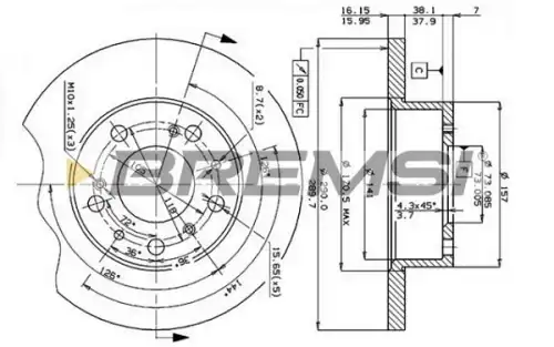 Тормозной диск CD6069S BREMSI