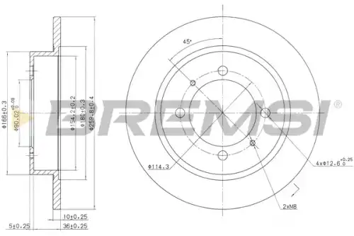 Тормозной диск CD6886S BREMSI