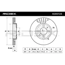 Тормозной диск 82B0125 RIDEX