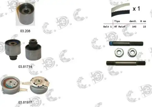 Комплект ремня ГРМ 04.5355 AUTOKIT