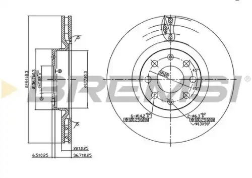 Тормозной диск CD7298V BREMSI
