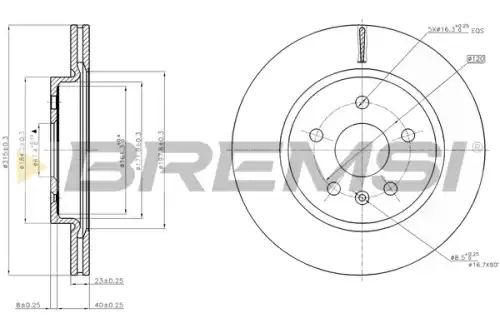 Тормозной диск CD7805V BREMSI