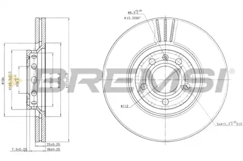 Тормозной диск CD7156V BREMSI