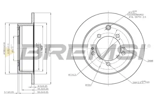 Тормозной диск CD7410S BREMSI