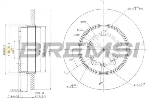 Тормозной диск CD6560S BREMSI