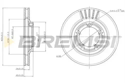 Тормозной диск CD7404V BREMSI