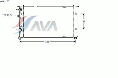 Радиатор системы охлаждения двигателя AVA VWA2103