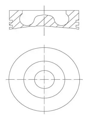 Piston (Bare) 681 PI 00102 B00 MAHLE