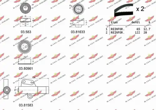 Комплект ремня ГРМ 04.5389 AUTOKIT