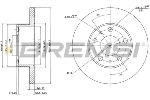 Тормозной диск CD6758S BREMSI