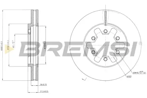 Тормозной диск CD6601V BREMSI
